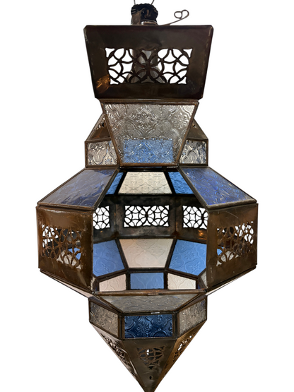 Hanging Multi Color Glass Lantern