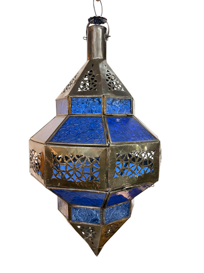 Hanging Multi Color Glass Lantern