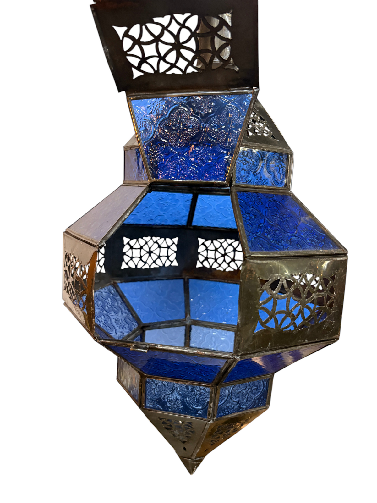 Hanging Multi Color Glass Lantern