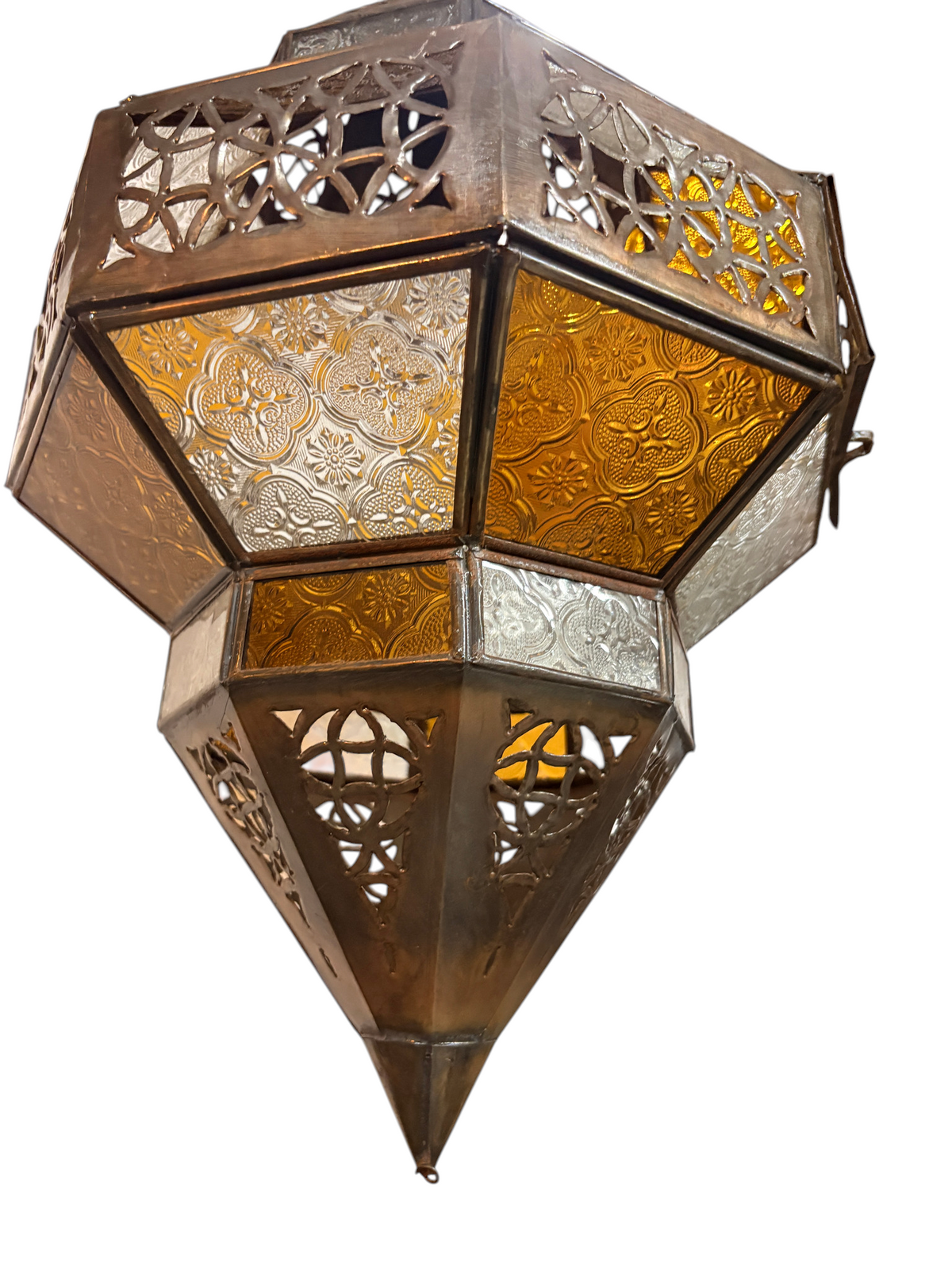 Hanging Multi Color Glass Lantern