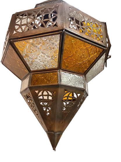 Hanging Multi Color Glass Lantern