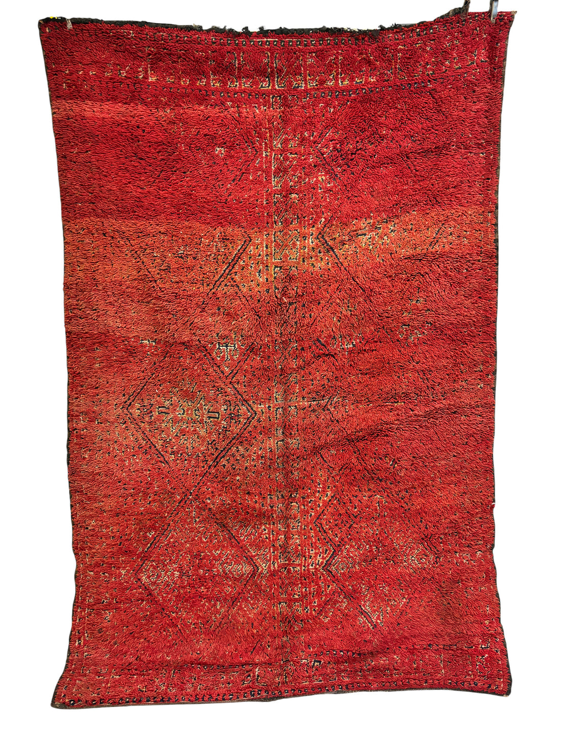 Deep Red Tribal Diamond Handwoven Wool