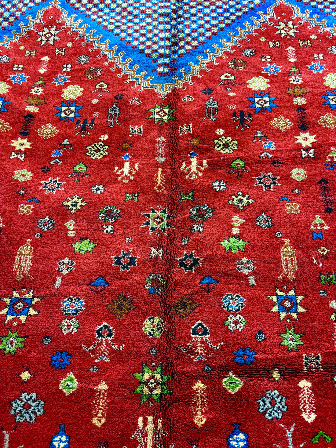 Vintage Moroccan Medallion Handwoven Wool Rug