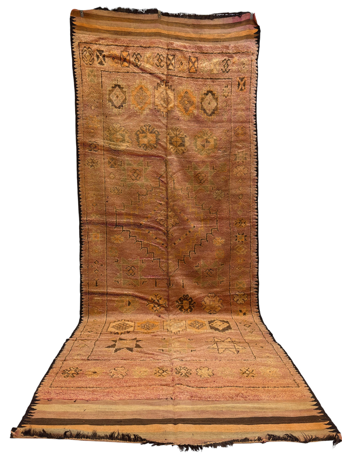 Vintage Boujaad Faded Rose Handwoven Wool Rug