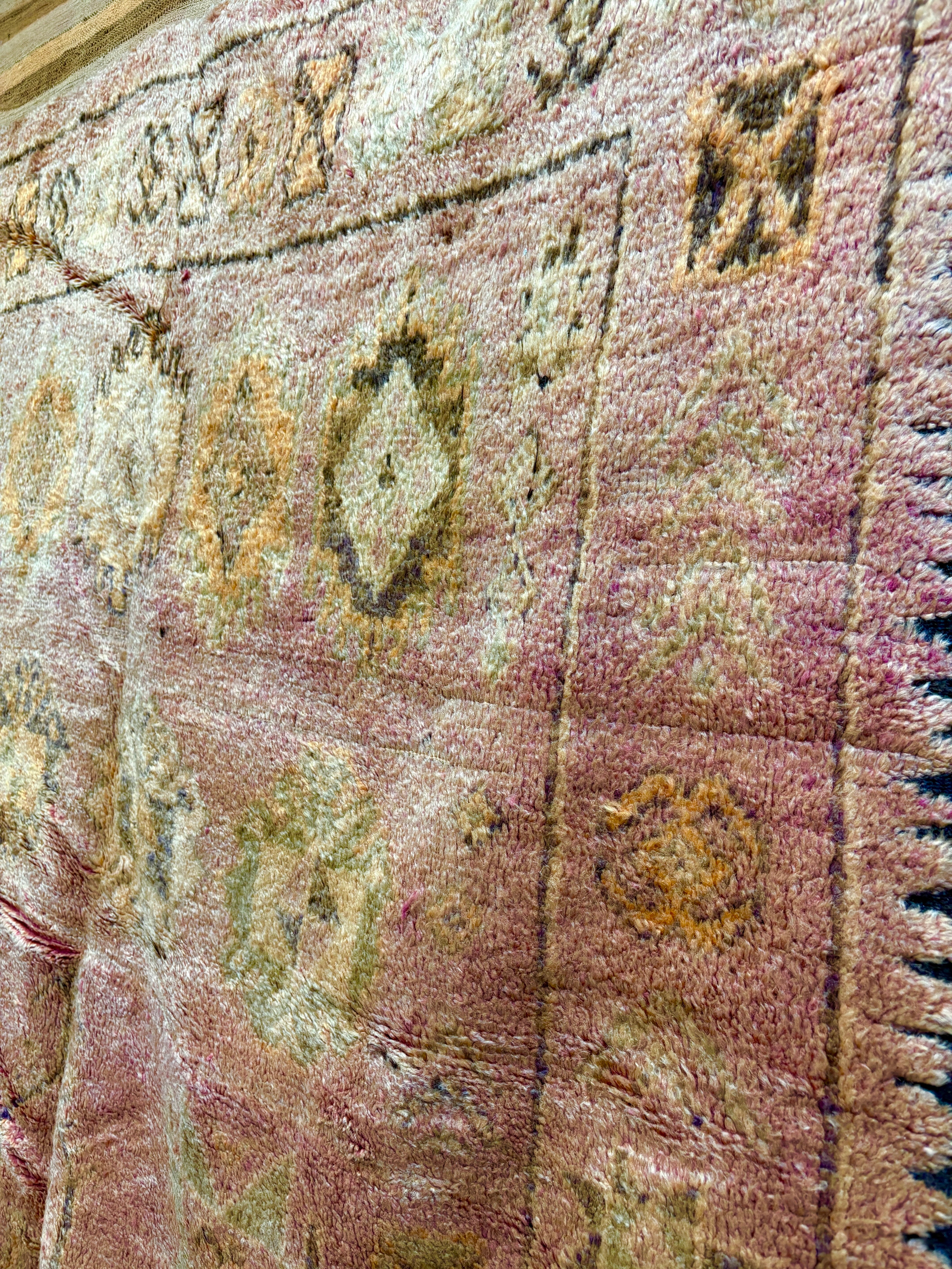 Vintage Boujaad Faded Rose Handwoven Wool Rug