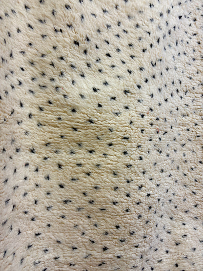 Beni Ourain Moroccan Runner in Ivory Wool with Scattered Black Speckle