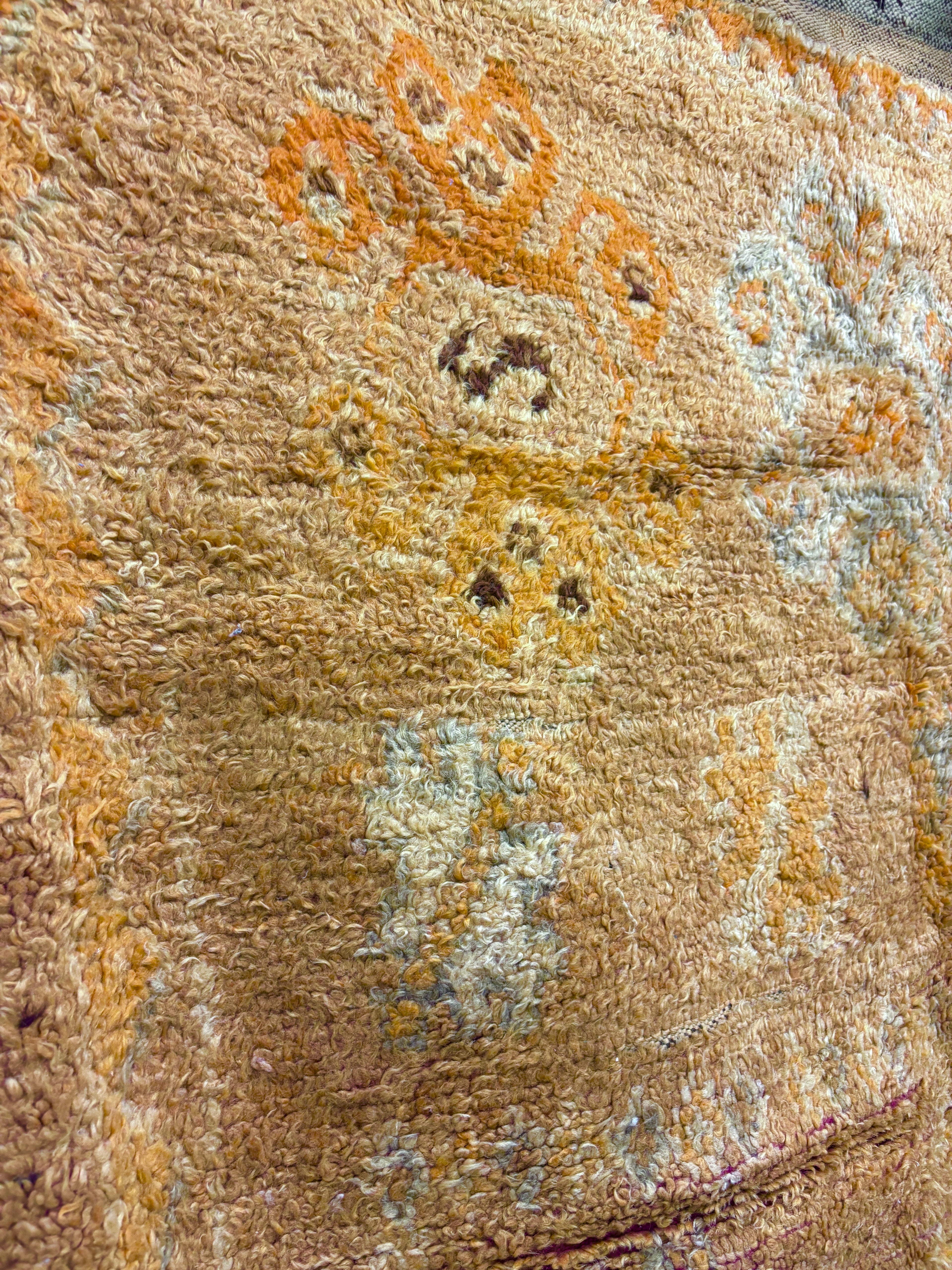 Vintage Boujaad Rug in Saturated Saffron Wool
