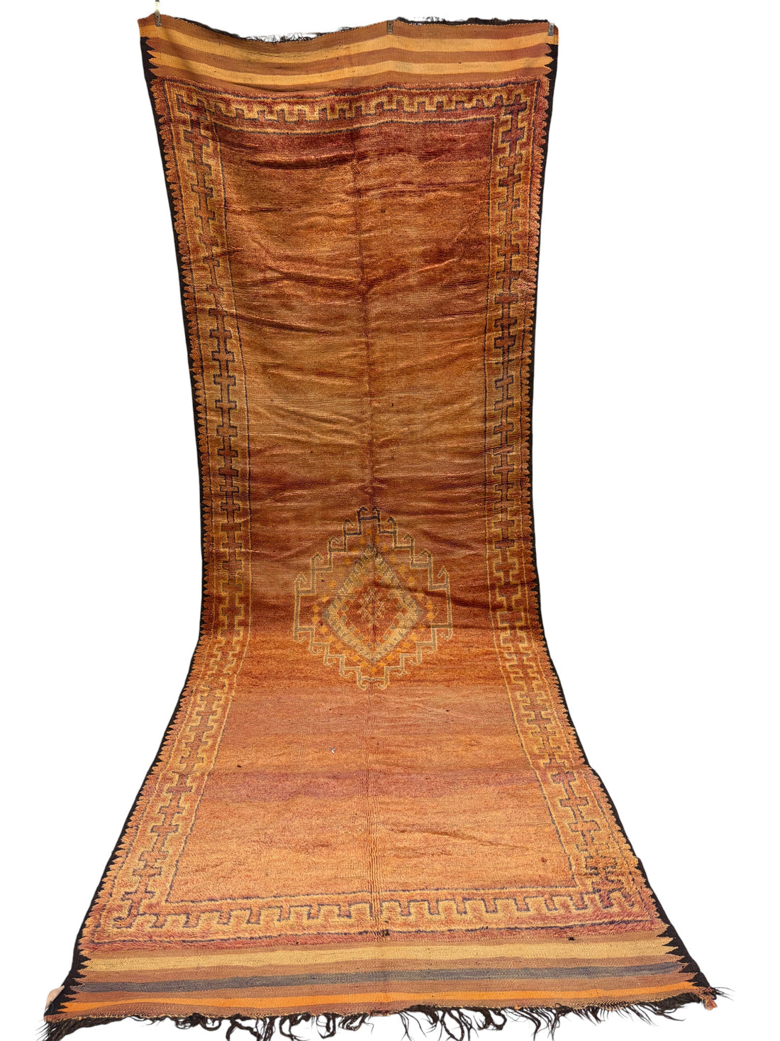 Vintage Aït Bou Ichaouen Rug in Burnt Sienna Wool