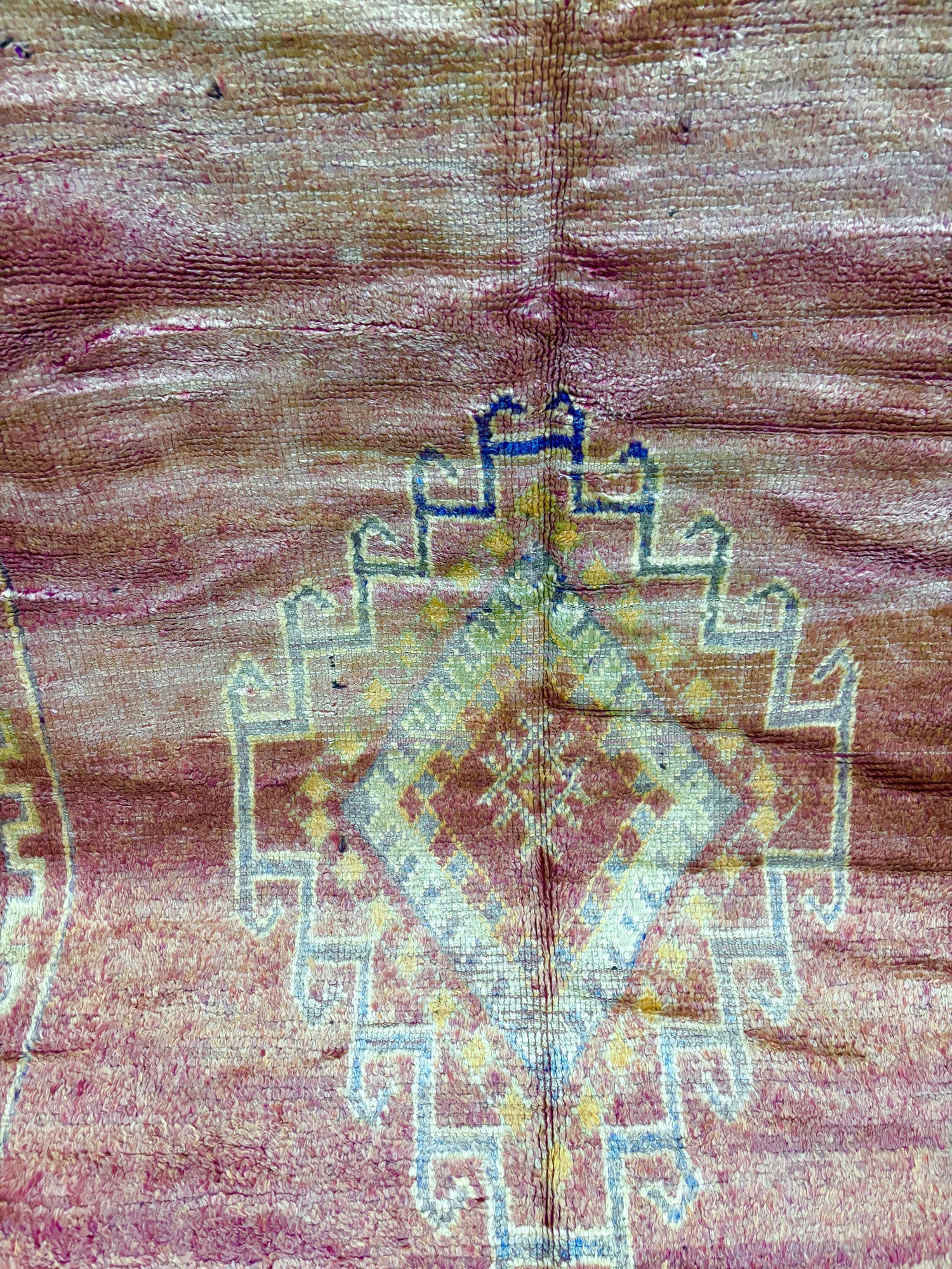 Vintage Aït Bou Ichaouen Rug in Burnt Sienna Wool