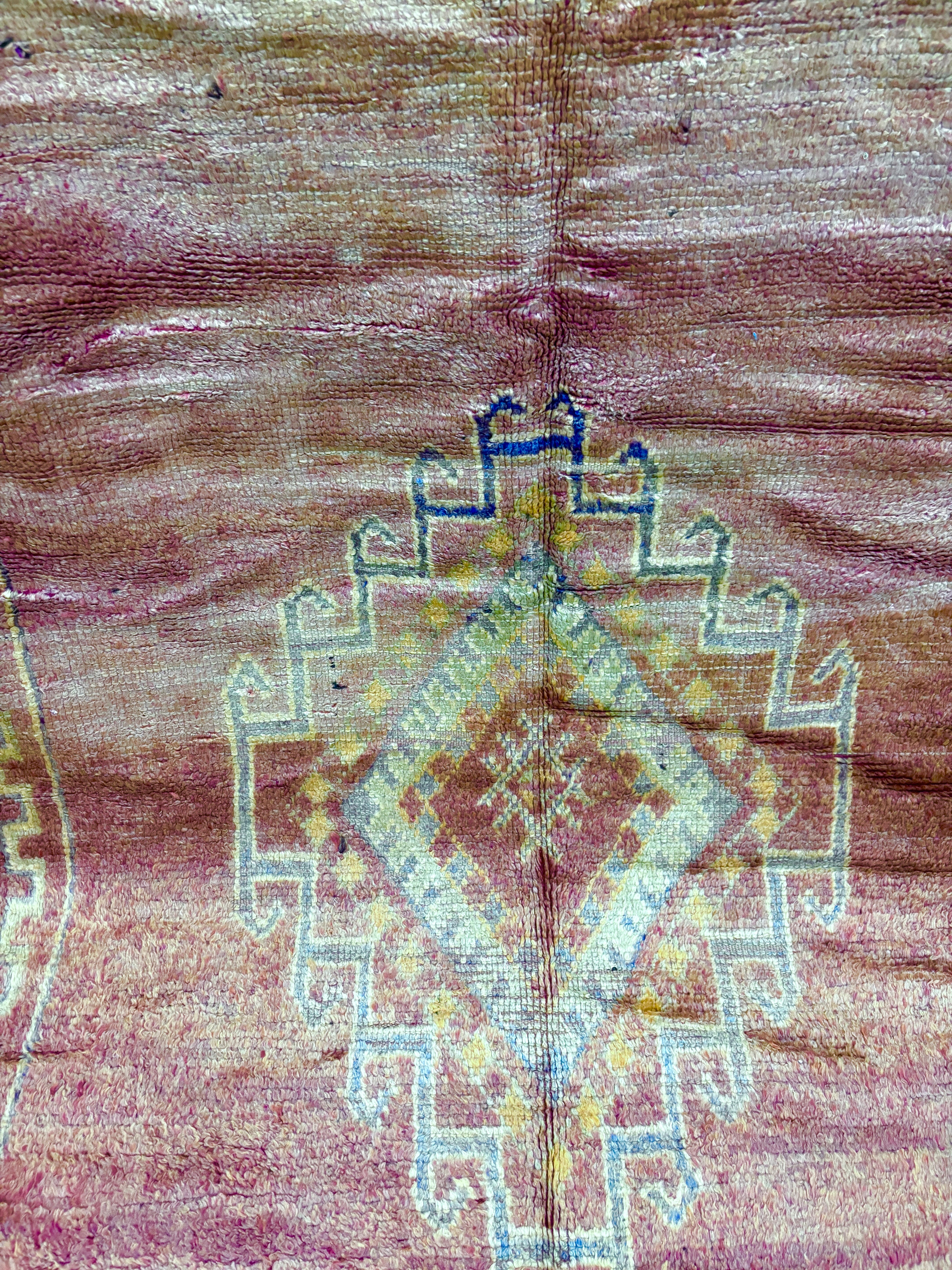Vintage Aït Bou Ichaouen Rug in Burnt Sienna Wool
