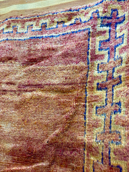 Vintage Aït Bou Ichaouen Rug in Burnt Sienna Wool