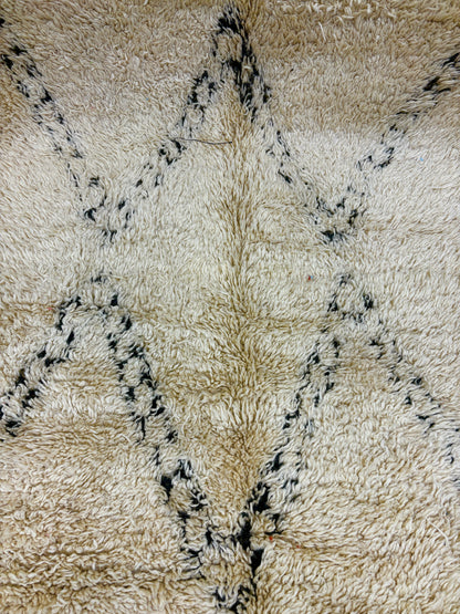 Vintage Beni Ourain Runner with Faded Diamond Lattice