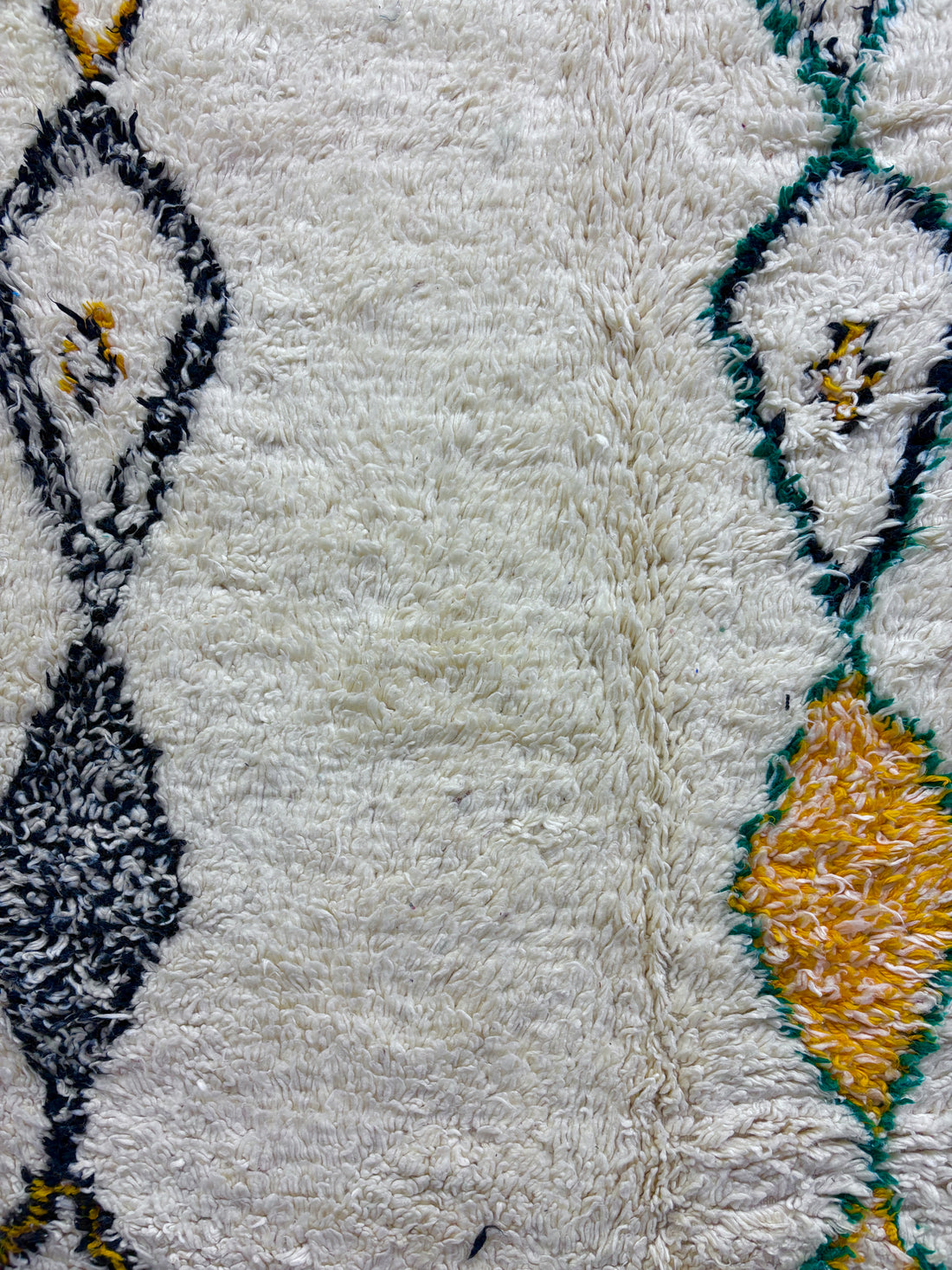 Azilal Rug with Ivory Field and Stacked Diamond Columns