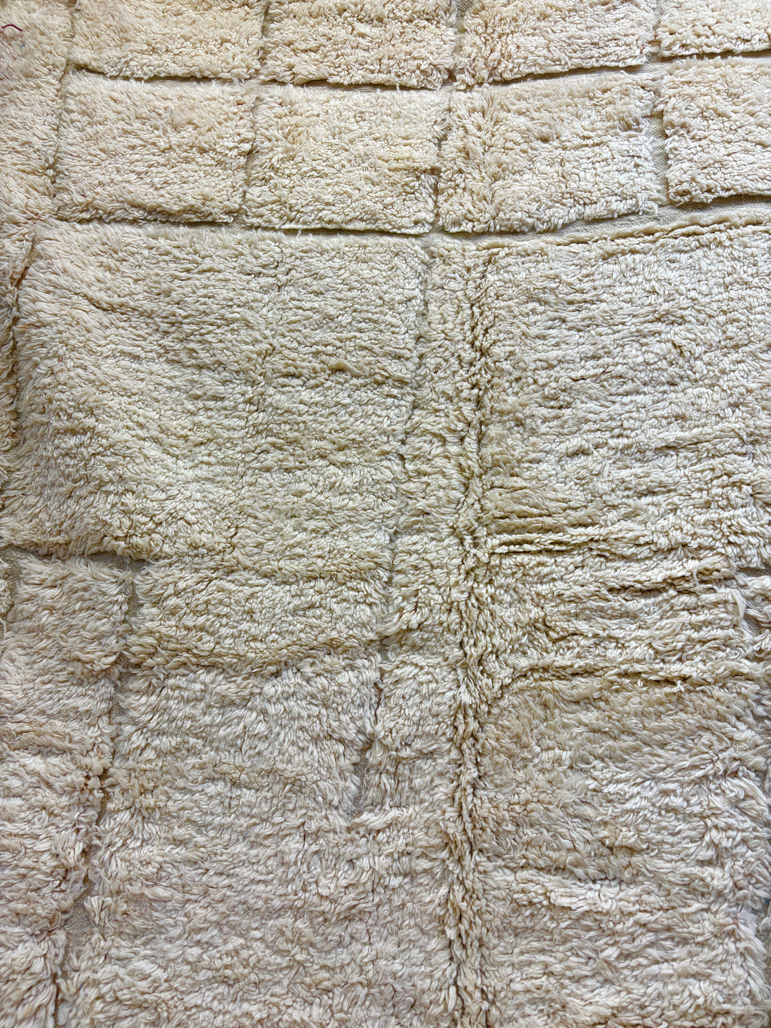 Handwoven Beni Ourain Moroccan Rug in Natural Cream Wool
