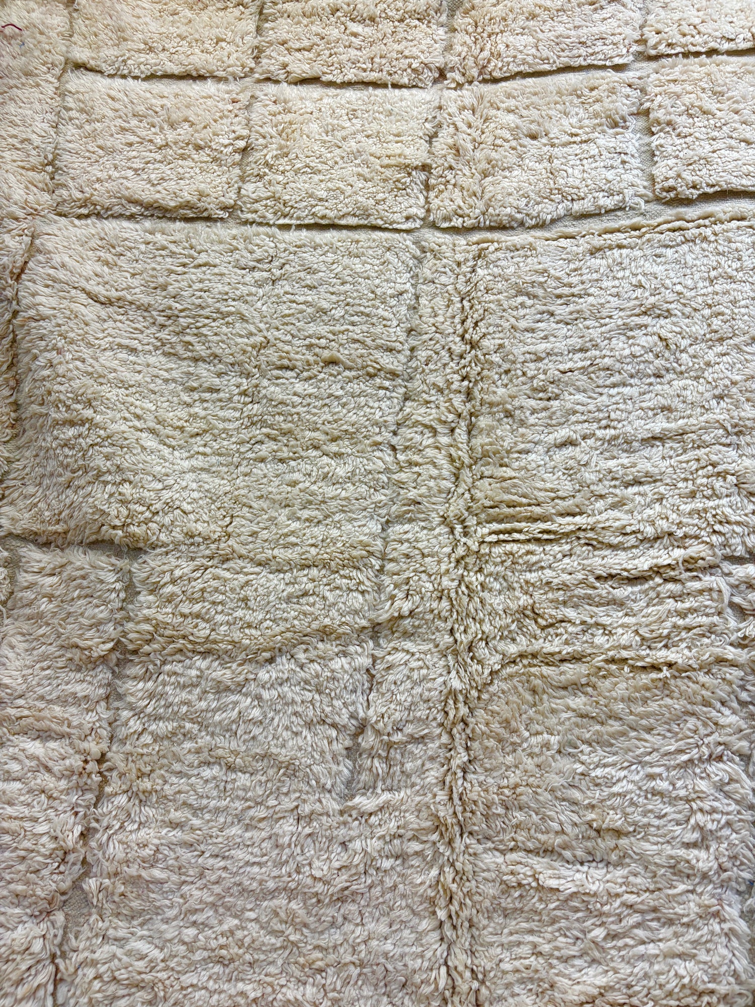 Handwoven Beni Ourain Moroccan Rug in Natural Cream Wool