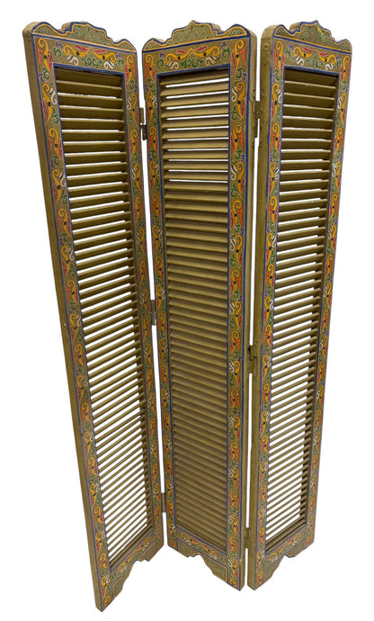 Hand Painted Cedar Screen Divider