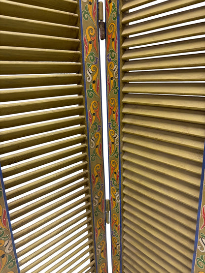 Hand Painted Cedar Screen Divider