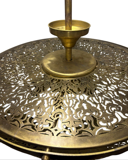 Intricate Filigree Brass Chandelier