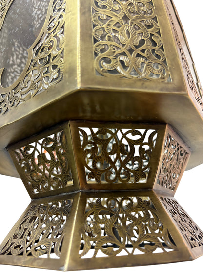 Artisanal Brass Moorish Filigree Lamp