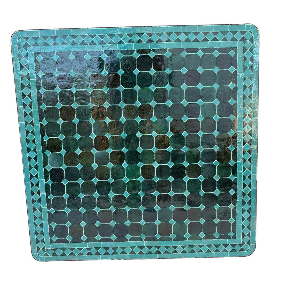 32" Square Aqua/Green Mosaic Table Top