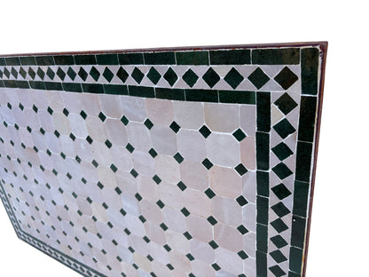 24"W x 36"L Beige and Green Mosaic Tile Table Top