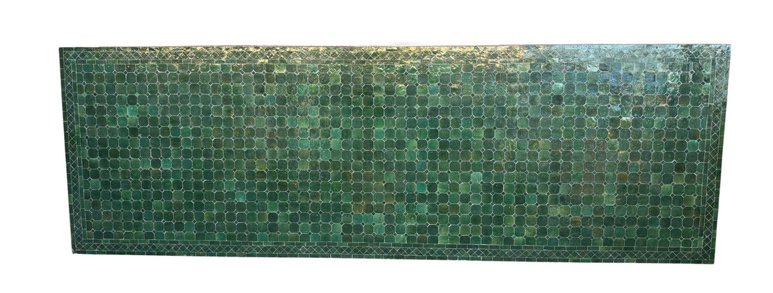 40"W x 120"L Green Rectangle Mosaic Tile Table Top