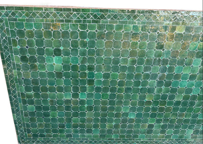 40"W x 120"L Green Rectangle Mosaic Tile Table Top