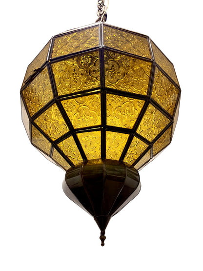 Embossed Stained Glass Oblong Lamp