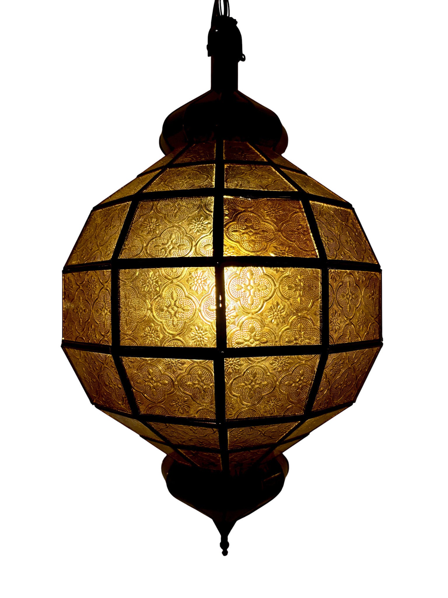 Embossed Stained Glass Oblong Lamp