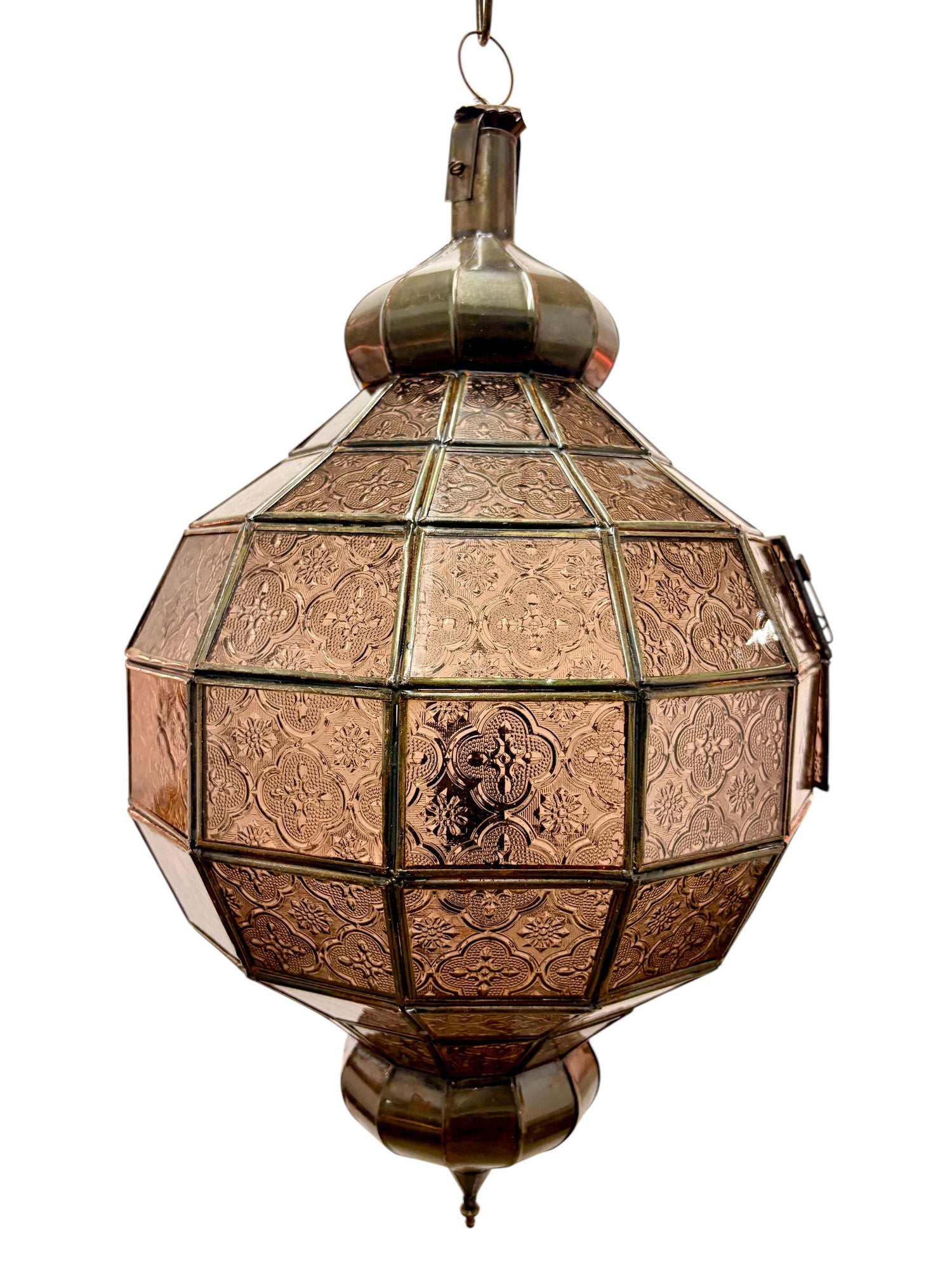 Embossed Stained Glass Oblong Lamp