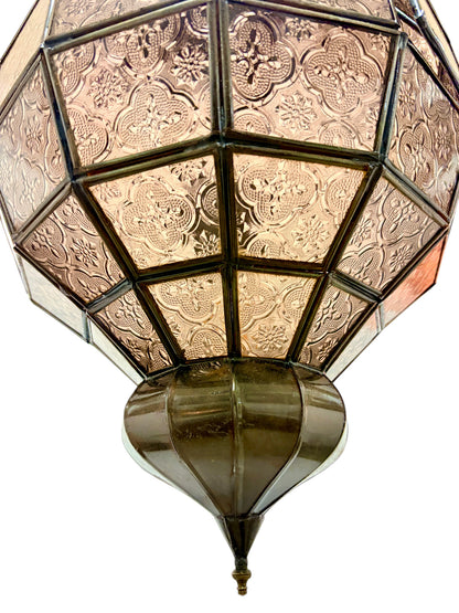 Embossed Stained Glass Oblong Lamp