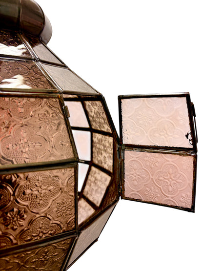 Embossed Stained Glass Oblong Lamp