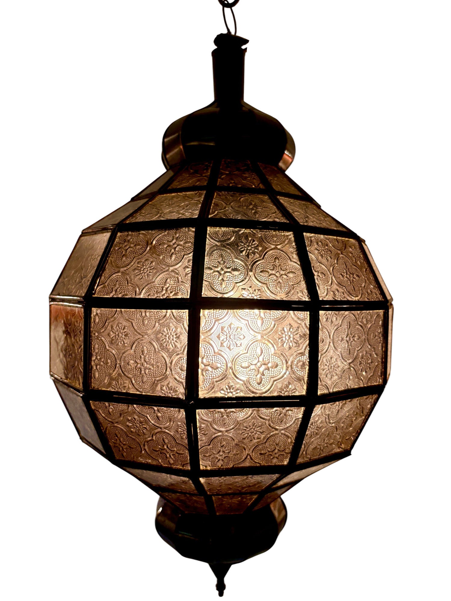 Embossed Stained Glass Oblong Lamp