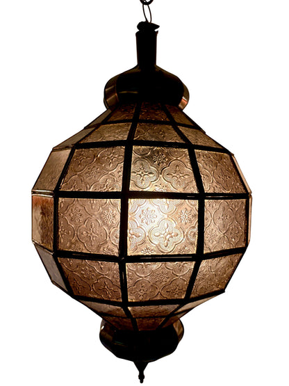 Embossed Stained Glass Oblong Lamp