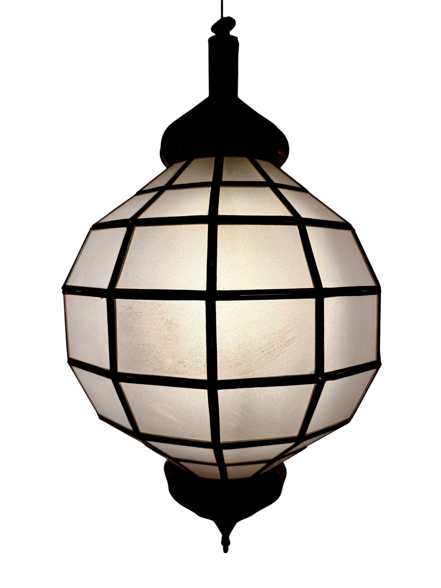 Embossed Stained Glass Oblong Lamp