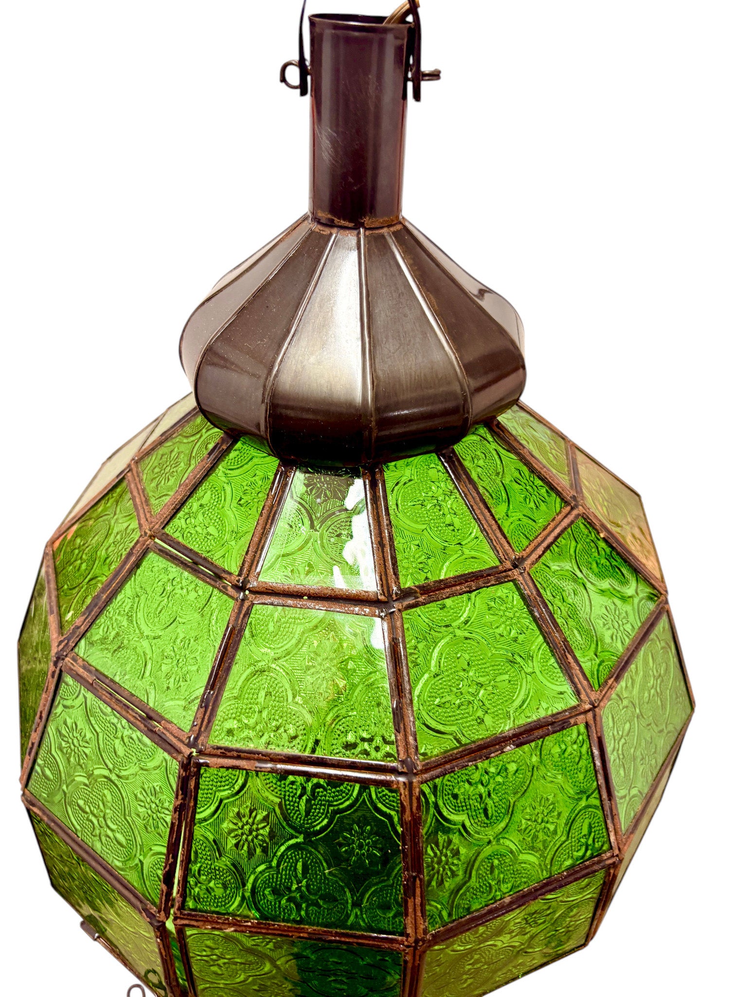 Embossed Stained Glass Oblong Lamp