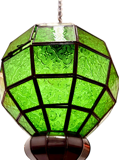 Embossed Stained Glass Oblong Lamp