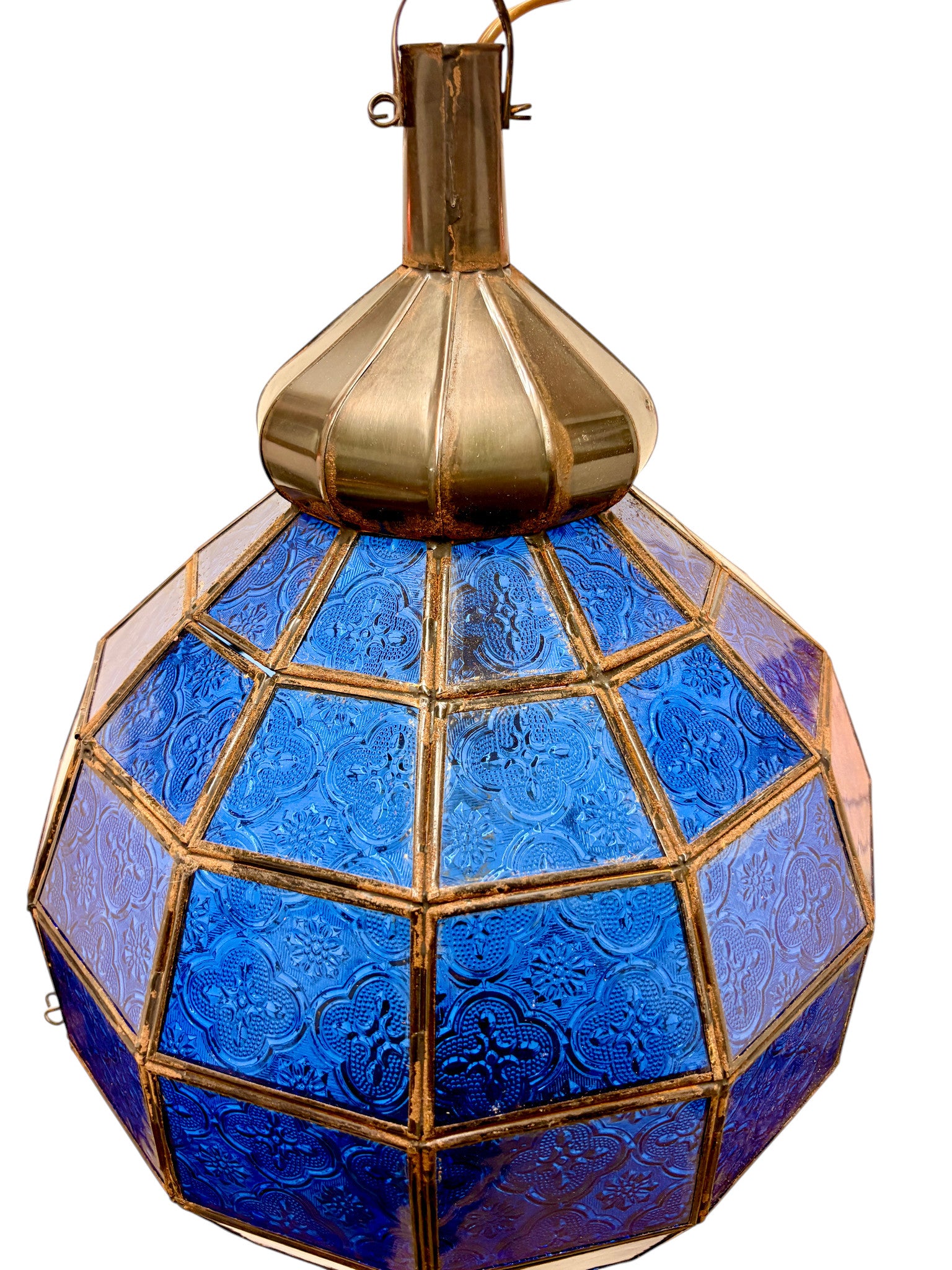 Embossed Stained Glass Oblong Lamp