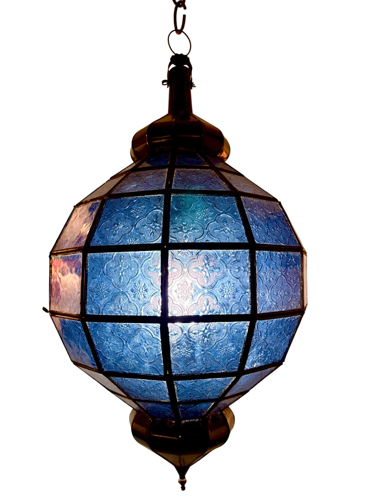 Embossed Stained Glass Oblong Lamp