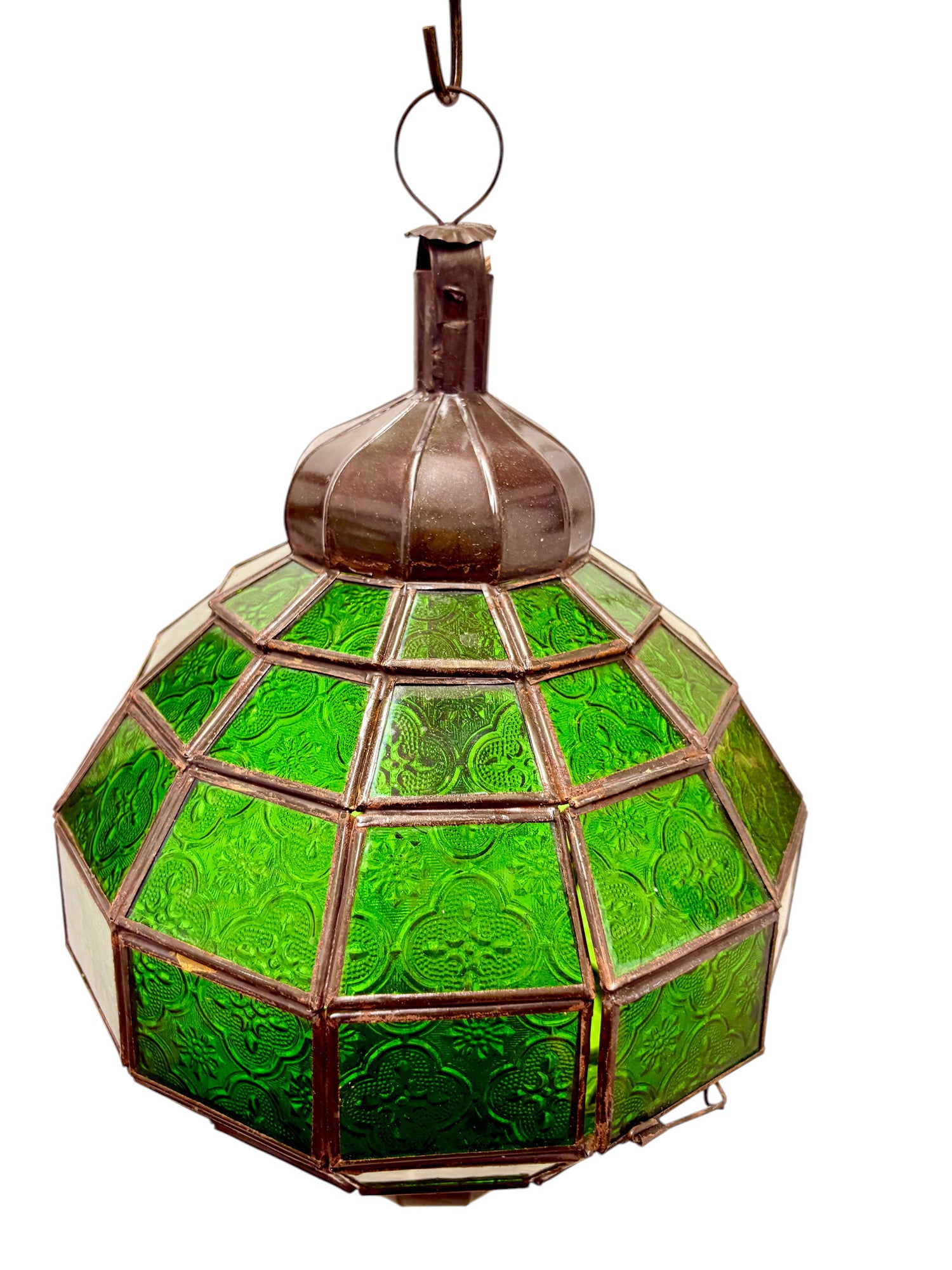 Embossed Stained Glass Oblong Lamp