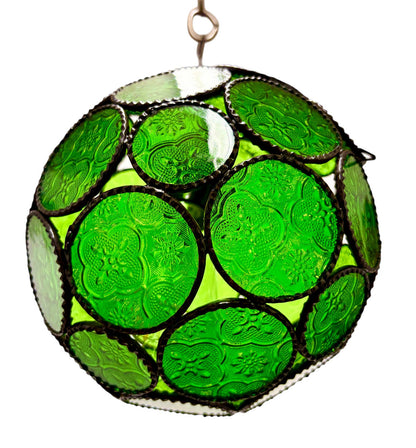 Sphere Embossed Glass Cast Zinc Lamp