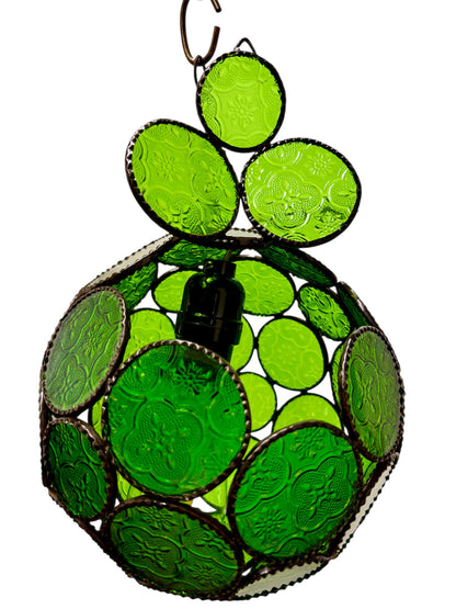 Sphere Embossed Glass Cast Zinc Lamp