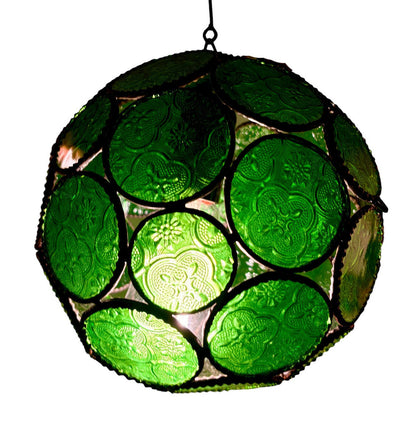 Sphere Embossed Glass Cast Zinc Lamp
