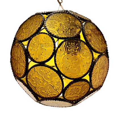 Sphere Embossed Glass Cast Zinc Lamp