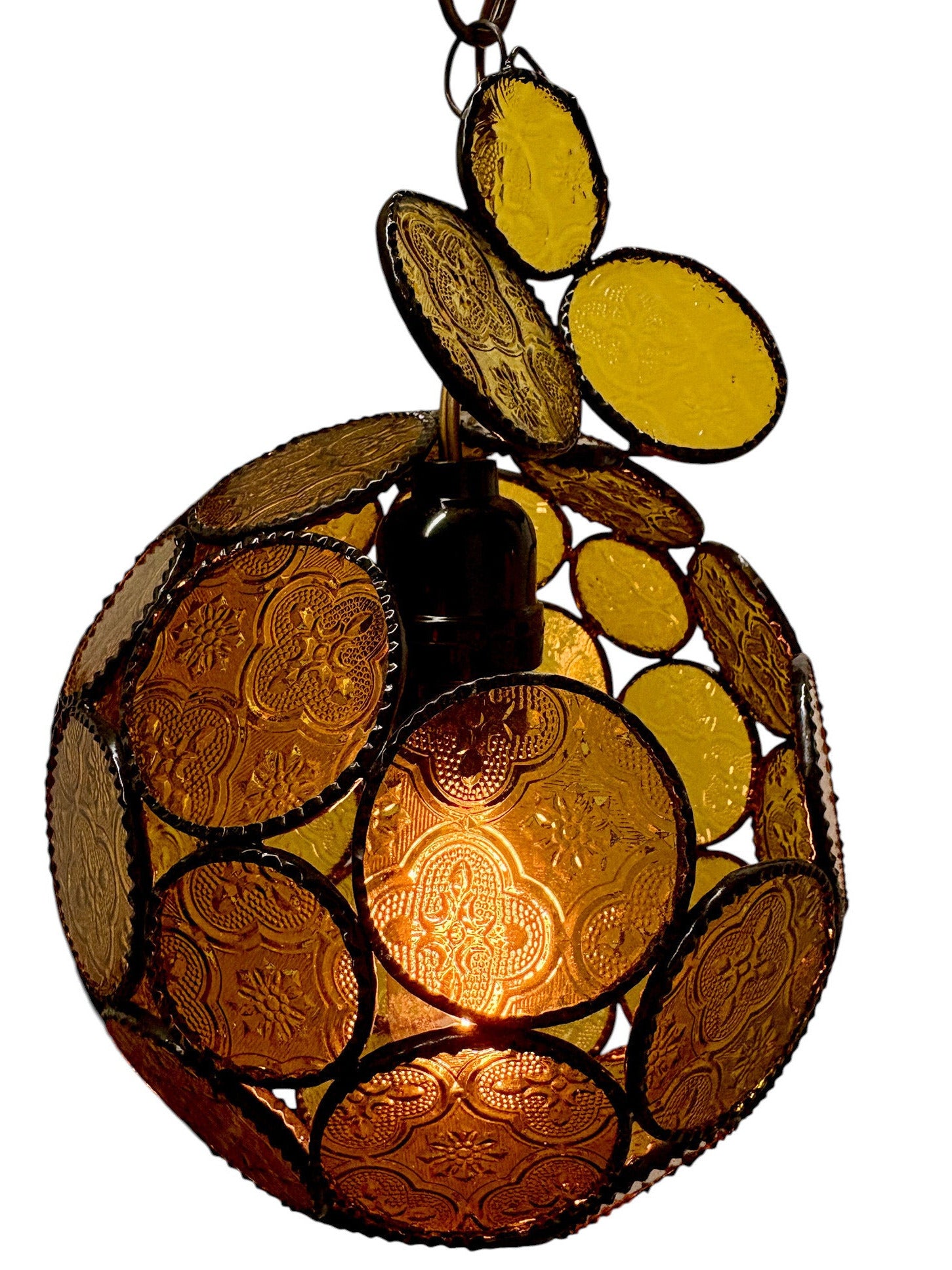 Sphere Embossed Glass Cast Zinc Lamp