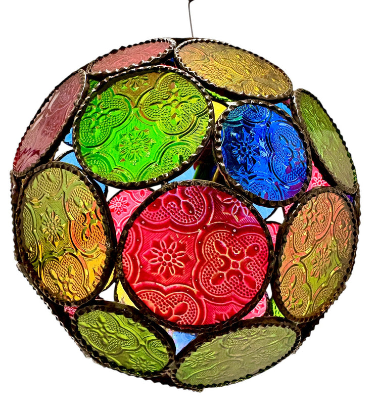 Round Multi-Color Moroccan lantern