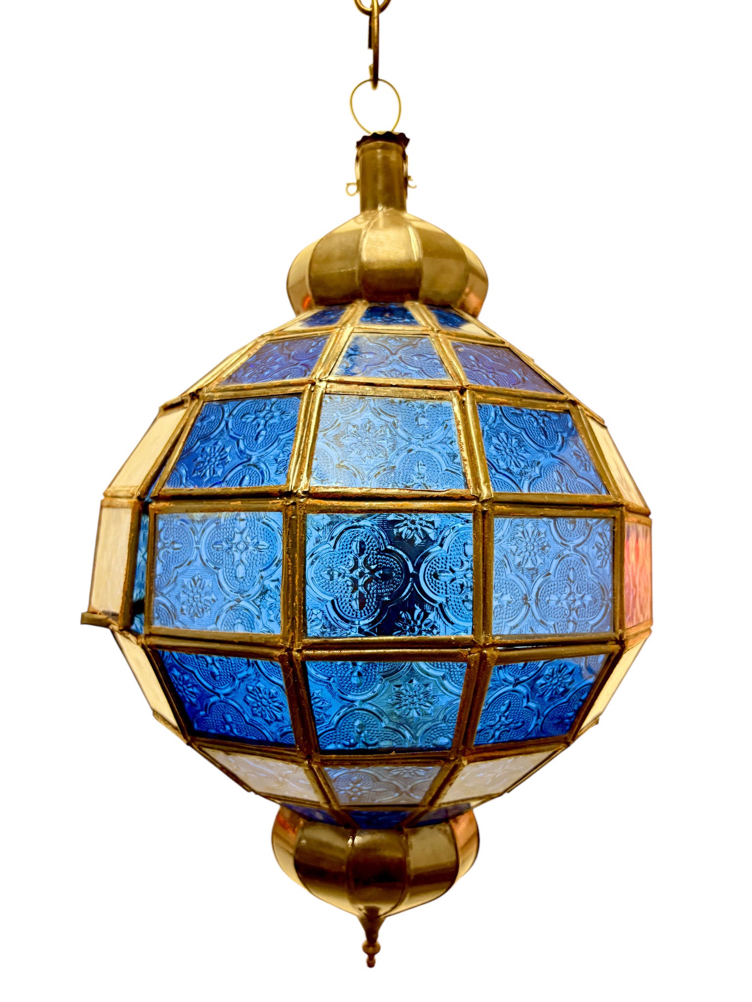 Embossed Stained Glass Oblong Lamp