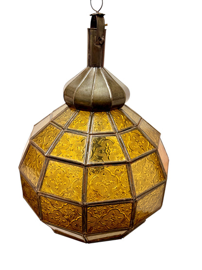 Embossed Stained Glass Oblong Lamp