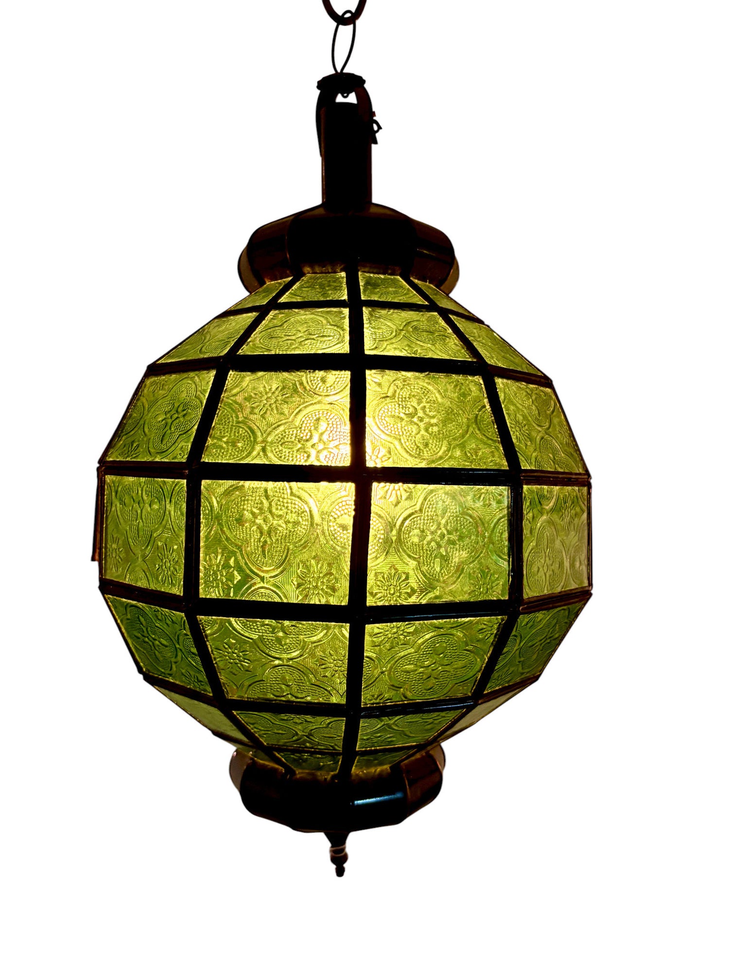 Embossed Stained Glass Oblong Lamp
