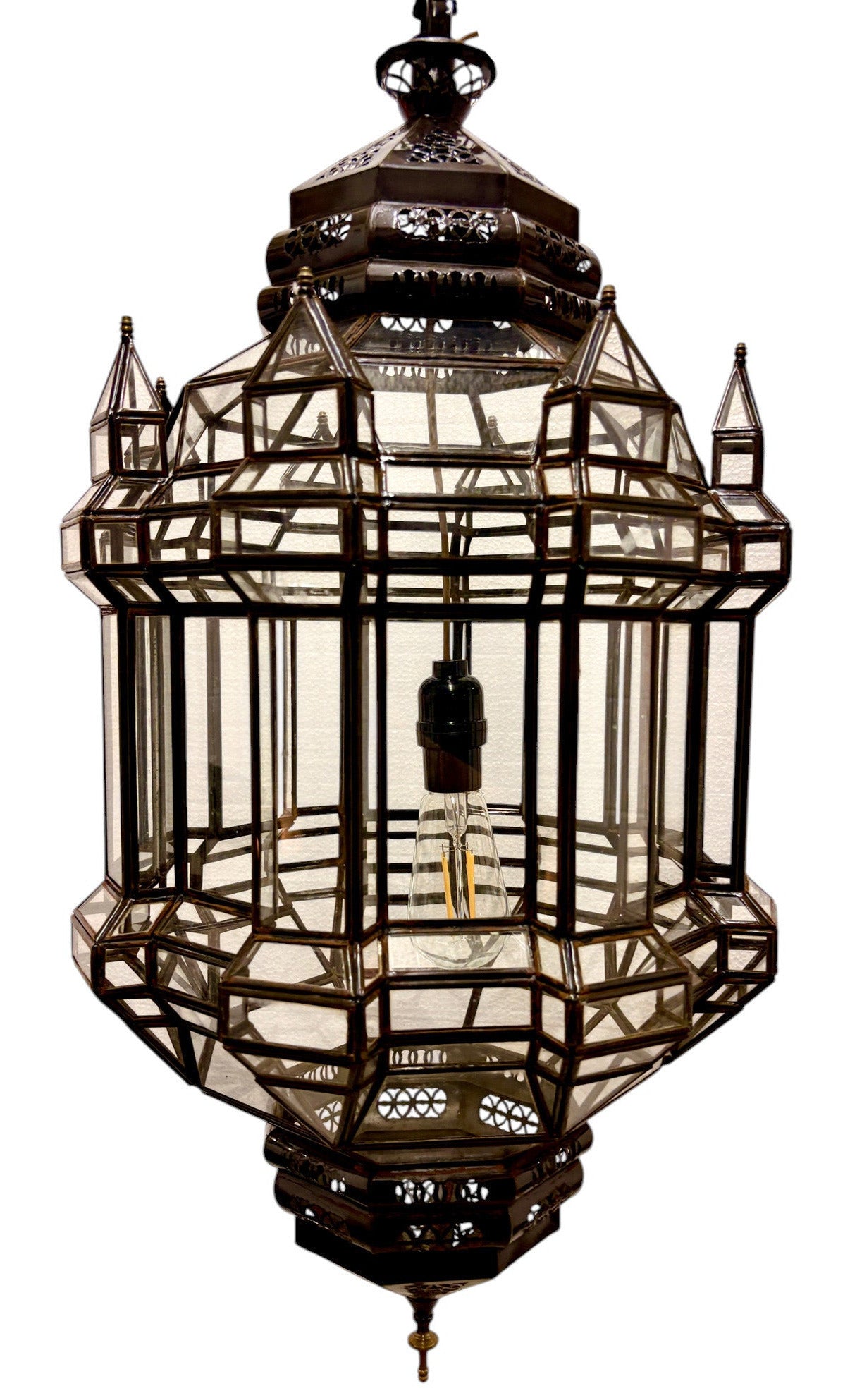 Tall Clear Geometric Lamp